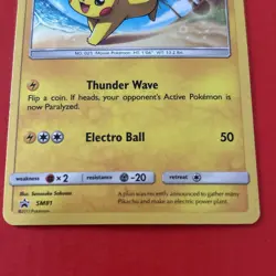 Pikachu SM81 Holo Promo Sun & Moon Black Star Promo Pokemon Card 2017 Light Con - Image 2