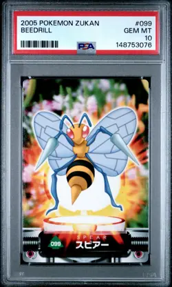 PSA 10 2026 CERT POP 5 BEEDRILL 2005 CARDDASS POKEMON ZUKAN CARD #099 - Image 1