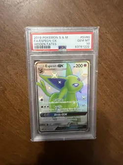Pokemon Espeon GX SV60/SV94 Hidden Fates Shiny Vault Full Art Holo PSA 10 - Image 1
