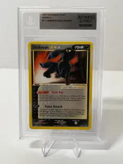 2007 POKEMON UMBREON-GOLD STAR 17/17 POP SERIES 5 Beckett Altered Graded Rare - Image 1