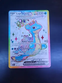 2024 Pokemon TCG: Stellar Crown - LAPRAS Ex 158/142 Full Art Ultra Rare NM-MNT - Image 1