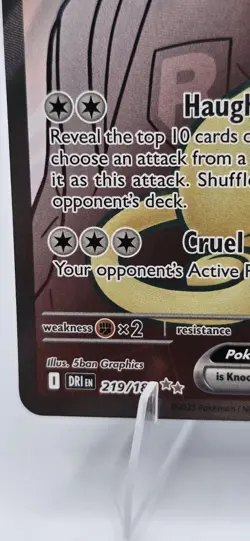 Team Rocket's Persian ex 219/182 SV10: Destined Rivals Ultra Rare FA Pokemon - Image 5