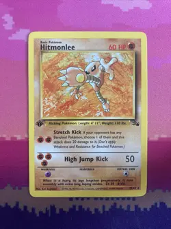 Pokemon Card Hitmonlee Fossil 1st Edition Rare 22/62 Near Mint - Image 1