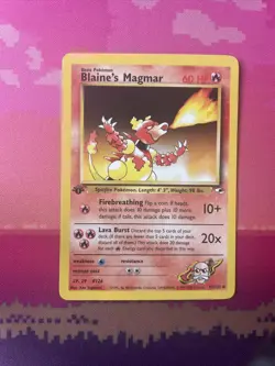 Pokemon Card Blaine's Magmar 1st Edition Uncommon Gym Heroes 37/132 Near Mint - Image 1