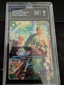 One Piece TCG Roronoa Zoro SP PRB02-006 Tag 9 - 900/1000 Graded - Image 1