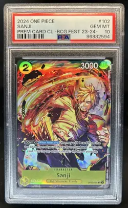 2024 One Piece Bandai Game Fest Sanji Promos #OP03-102 PSA 10 GEM MINT - Image 1