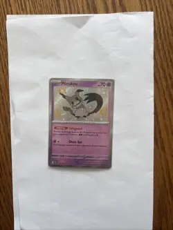 Pokemon TCG Mimikyu Holo Shiny Card 160/091 Paldean Fates - Image 1