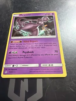 Pokemon Card Mewtwo Cracked Ice Holo Deck Exclusive (75/214) Unbroken Bonds LP - Image 2