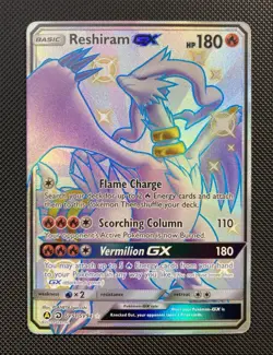 Reshiram GX SV51/SV94 Hidden Fates Full Art Holo Shiny Vault Pokemon Card - Image 1