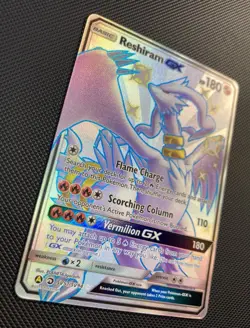 Reshiram GX SV51/SV94 Hidden Fates Full Art Holo Shiny Vault Pokemon Card - Image 3