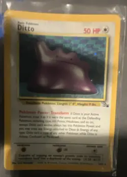 Pokemon Ditto 3/62 Fossil Holo Rare 50 HP Unlimited English TCG Card 1999 - Image 1