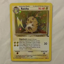 The Pokemon Company Raichu Fossil Holo Rare 14/62 90 HP Stage 1 Unlimited Card - Image 1