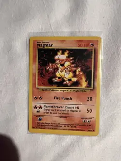 Magmar 36/102 Base Set Pokemon Card WOTC Vintage LP Non Holo - Image 1