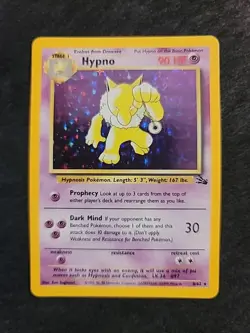 *LP* Hypno Fossil Holo Unlimited Rare Card 8/62 - Image 1