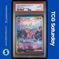 2024 POKEMON TERASTAL FEST JP #211/187 ESPEON EX SPECIAL ART RARE PSA 10 - Image 1