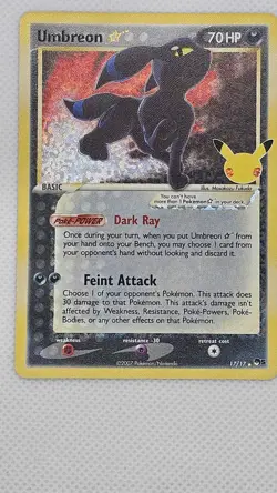 Pokemon 2021 Umbreon Gold Star 17/17 Celebrations Classic Collection Very Clean - Image 2