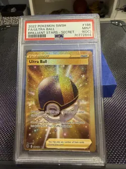 2022 Pokemon SWSH FA/Ultra Ball Brilliant Stars - Secret #186 PSA 9 - Image 1