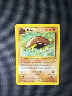 Kabuto Gold W Stamp Stamped Pokemon Card - WOTC Promo - Fossil - 50/62 - - Image 1