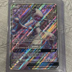 Pokemon Mewtwo GX Ultra Rare Full Art Holo Card Shining Legends 72/73 190 HP - Image 1