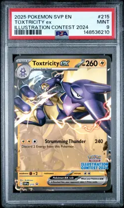 2025 POKEMON SVP EN-SV ILLUSTRATION CONTEST PROMO #215 TOXTRICITY EX PSA 9 - Image 1