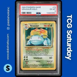 1999 POKEMON BASE SET UNLIMITED #15/102 VENUSAUR HOLO RARE - Image 1