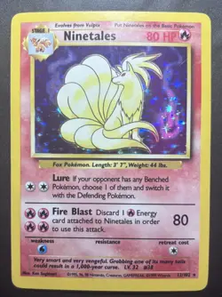 Ninetales 12/102 Holo Rar Base Set Heavily Played Pokemon Card - Image 1