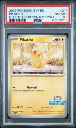 Pokemon Pikachu Promo 214 SVP EN Illustration Contest 2024 PSA 8.5 English 2025 - Image 1