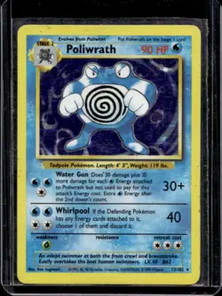1999 Pokemon Unlimited Poliwrath Rare Holo #13/102 - Image 1