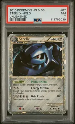 2010 Pokemon HG & SS STEELIX-HOLO PSA 7 - Image 1