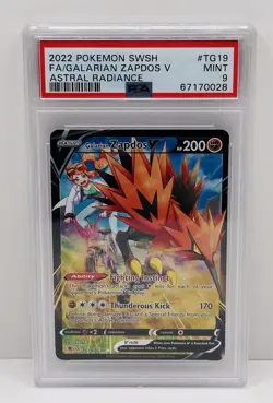 🔥2022 Pokemon Galarian Zapdos V Astral Radiance TG19/TG30 Holo PSA 9 Mint!🔥 - Image 1