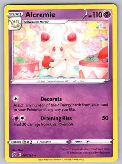 Alcremie 087/192 Rare Rebel Clash Pokemon Near Mint - Image 1