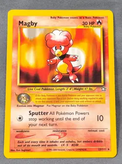 NM Unlimited Magby 23/111 Rare Neo Genesis Pokemon Ken Sugimori WOTC - Image 1