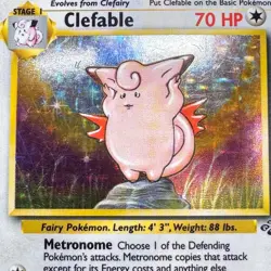 MP+ Unlimited Holo Clefable 1/64 Jungle Pokemon Mitsuhiro Arita WotC Vintage - Image 3