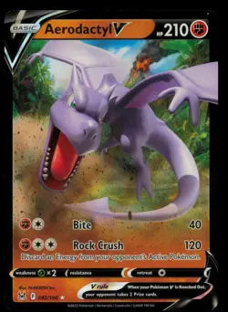 Aerodactyl V 092/196 Holo V Rare Lost Origin Pokemon Near Mint - Image 1