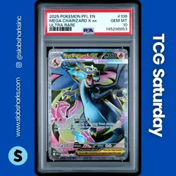 2025 POKEMON PHANTASMAL FLAMES #109/094 MEGA CHARIZARD X EX FA ULTRA RARE PSA 10 - Image 1