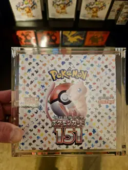 New sealed Japanese 151 Pokemon booster box w/ acrylic case - Image 1