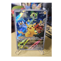 Pokemon Pikachu 027 SVP Scarlet & Violet Promo Full Art Holo 60 HP Basic - Image 1