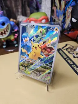 Pokemon Pikachu 027 SVP Scarlet & Violet Promo Full Art Holo 60 HP Basic - Image 3
