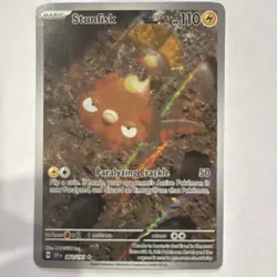 Pokemon Stunfisk 202/191 Sv08 Full Art Holo 110 HP Basic Illustration Rare - Image 1