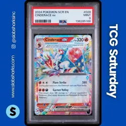 2024 POKEMON STELLAR CROWN #028/142 CINDERACE EX DOUBLE RARE PSA 9 - Image 1