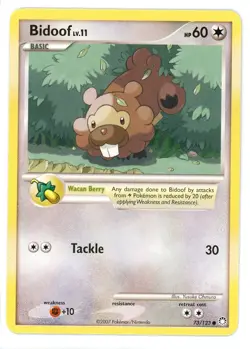 Bidoof 73/123 Mysterious Treasures Pokemon Card - Image 1