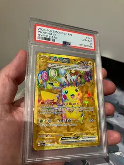 2024 POKEMON SSP EN-SURGING SPARKS HYPER RARE #247 PIKACHU EX PSA 10 - Image 4