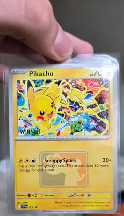 Pikachu “Winner” Promo 2025 World Championships SVP EN 225 Pokemon Worlds NEW - Image 1