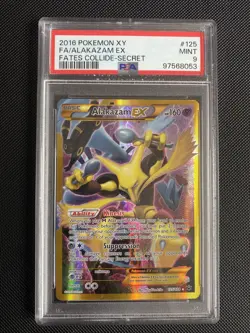 2016 Pokemon XY Fates Collide Alakazam EX F/A Full Art 125/124 Secret Rare PSA 9 - Image 1