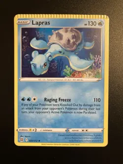 Pokemon Lapras 031/172 Swsh09: Brilliant Stars Crimp Error Misprint - Image 1