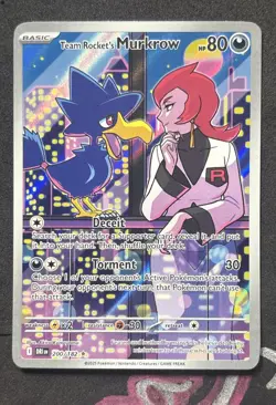 Team Rockets Murkrow Pokemon Destined Rivals 200/182 Illustration Rare Full Art - Image 1