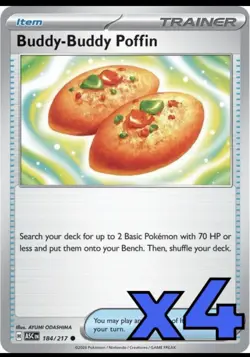4x Buddy-Buddy Poffin 184/217 Me: Ascended Heroes PLAYSET x4 - Pokemon TCG - NM - Image 1