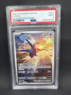 2024 POKEMON SSP EN-SURGING SPARKS #203 LATIOS ILLUSTRATION RARE PSA 9 - Image 1