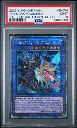 2025 YU-GI-OH! RA04-QUARTER CENTURY #EN054 THE DARK MAGICIANS 1ST ED PSA 9 - Image 2