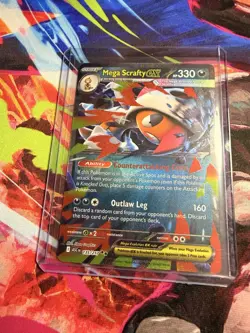Pokemon TCG Mega Scrafty Ex 135/217 Ascended Heroes Double Rare NM Card - Image 1